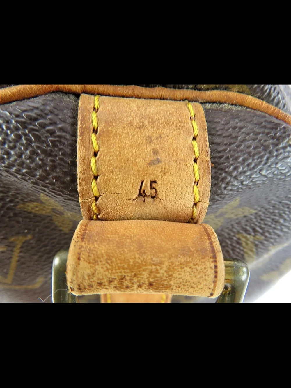 Louis Vuitton Brown Monogram Travel Duffel with Tan Leather Strap